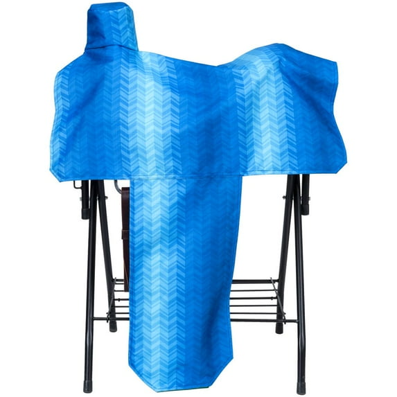 Tough 1 Saddle Cover Heavy Denier Nylon Fun Print Blue Chevron 61-7906