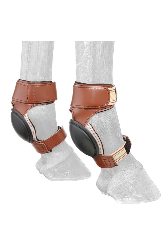Tough 1 Horse Tack Ultimate Equithane Skid Boots W/ Rubber Cup Brown