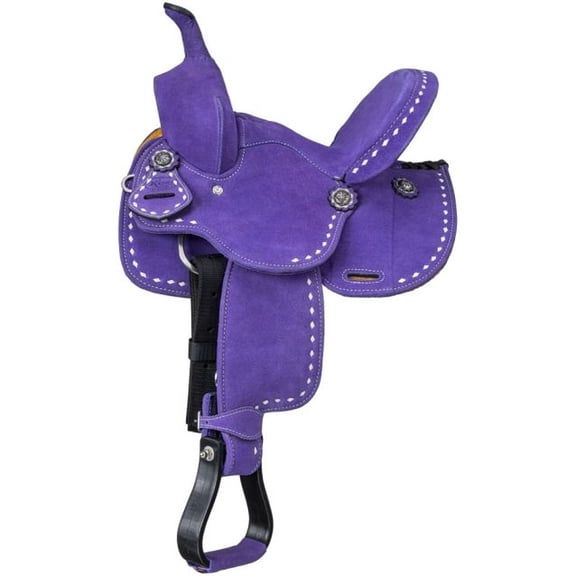 Tough 1 KING SERIES STRATFORD SUEDE YOUTH BARREL SADDLE Purple 10