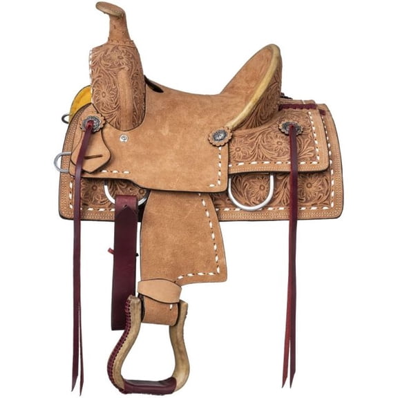 Royal King Western Saddle Youth Kirby Roping Floral 10 Roughout RK25Y