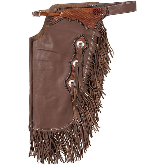 Tough-1 Leather Basket Tooled Cowboy Chinks M Bro