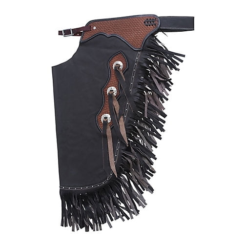 Tough-1 Leather Basket Tooled Cowboy Chinks XL Bro
