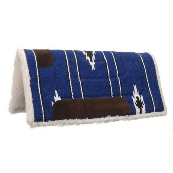 Tough 1 Pony Square Saddle Pad, Royal/Black/Cream