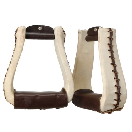 Tough 1 Stirrups Royal King Rawhide Deep Roper Dark Oil 57-5892