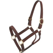 Tough 1 Royal King Leather Track Halter, Brown, Yearling