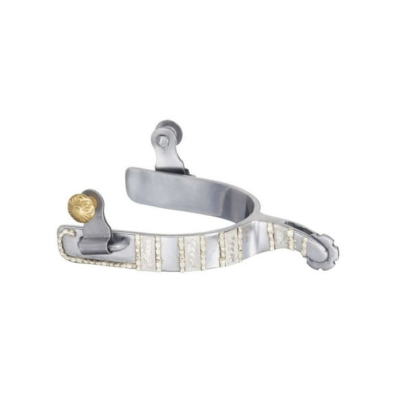 Tough-1 Spurs Sweet Iron Berry Edge Silver Stripe 1 1/2" Shank 78-9650