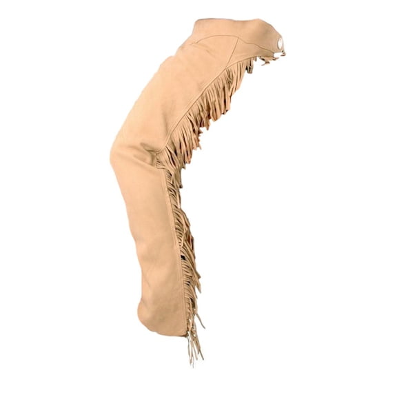 Tough 1 Western Chaps Adult Equitation Fringe Adjust M Sand 63-315