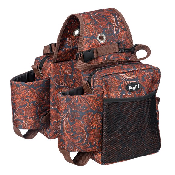 Tough 1 Tooled Leather Bottle Saddle Bag