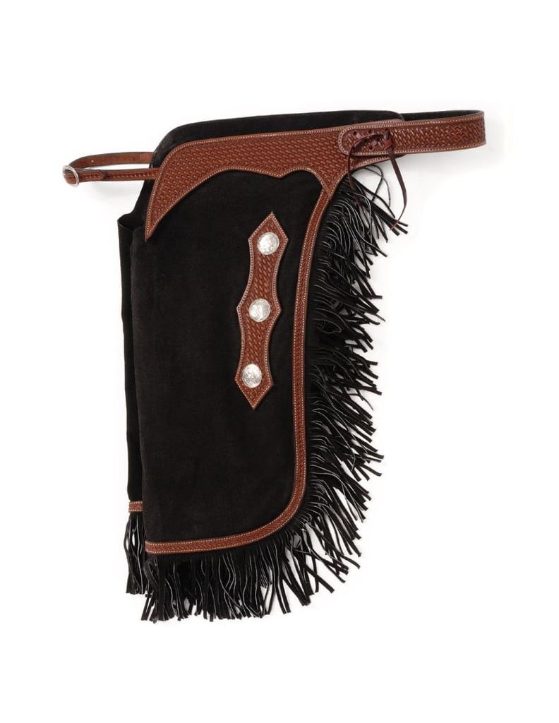 Tough 1 Western Chaps Adult Basket Weave Adjustable L Black 63-915 ...