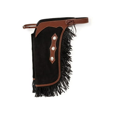 Tough 1 Western Chaps Adult Basket Weave Adjustable L Black 63-915