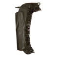 thumbnail image 1 of Tough 1 Western Chaps Adult Smooth Equitation Fringe XL Black 63-410, 1 of 2