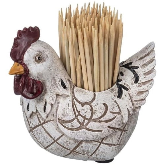 Tough 1 White Chicken Toothpick Holder