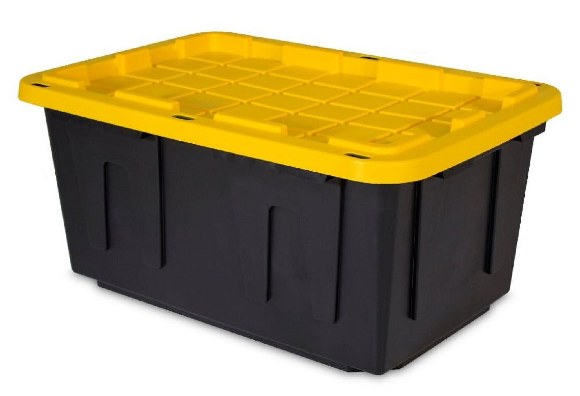 Tough Box 27 Gallon Storage Tote Polypropylene with Yellow Lid
