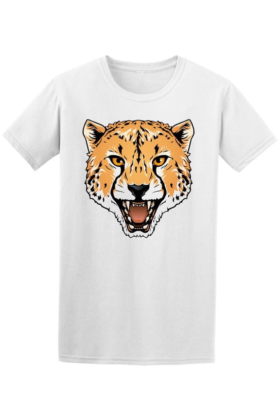 Tough Cheetah Head T-Shirt Men -Image by Shutterstock, Male 4X-Large