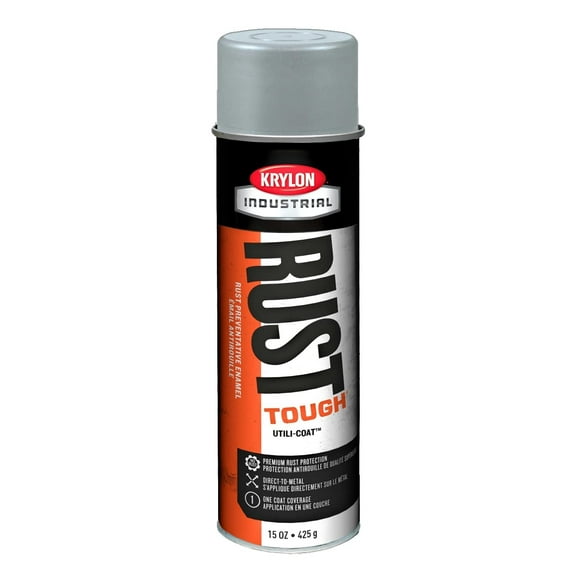 Krylon Tough Coat Aerosol Paint Gloss - High Gloss Gray Spray Paint - 12 oz