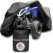 Tough Cover Basic Edition ATV Cover, Heavy Duty 210D Marine Grade Fabric, Quad Cover for Kawasaki, Honda, Polaris, Yamaha, and More. Protection Against Water, Wind, UV. 4 Wheeler Accessories Black