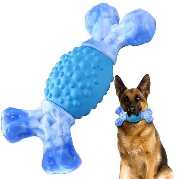 Tough Dog Chew Toys for Aggressive Chewers, Almost Indestructible Dog Toys for Medium Large Breed, Super Bone Chew Toy to Keep Them Busy & Reduce Boredom, Teeth Cleaning & Training, Milk Flavor