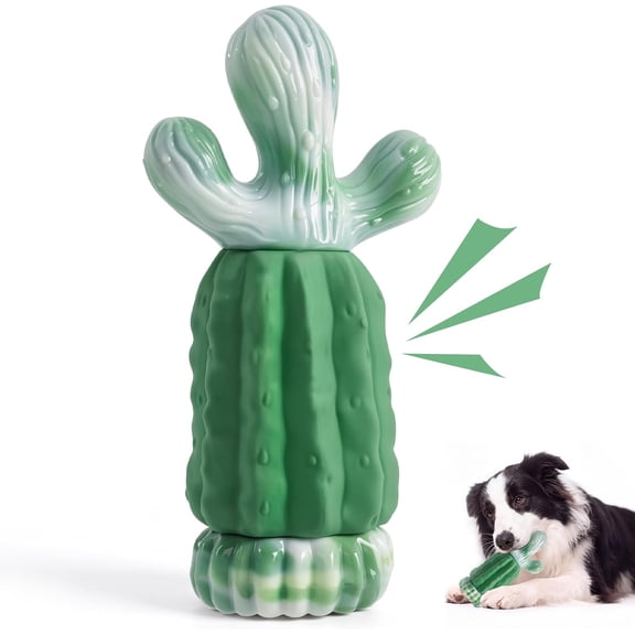 Tough Dog Toys for Aggressive Chewers, Indestructible Dog Chew Toys Squeaky Dog Toys with Beef Flavor for Medium and Large Breeds