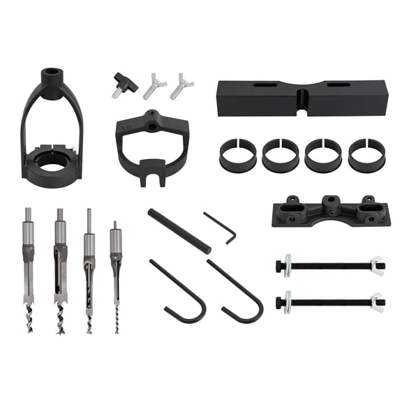 Tough Drill Attachment Kit, High-Precision CNC Machining, 4 Mortise Drills (1/4"-1/2"), High-Carbon Steel, Woodworking Accessories