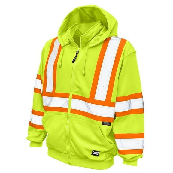 Tough Duck Hi-Vis Hooded Sweatshirt,M,Yellow/Green S49411
