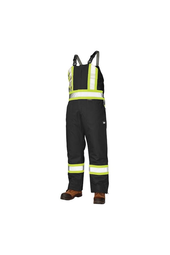 Tough Duck XL Hi-Vis Insulated Bib Overalls, Black S79811