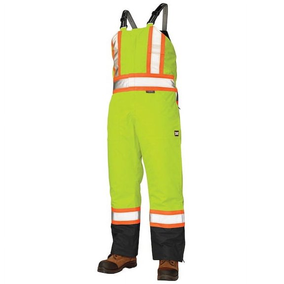 Tough Duck 5X Hi-Vis Insulated Bibs, Florescent Green S79831