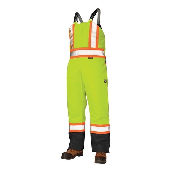 Tough Duck 5X Hi-Vis Insulated Bibs, Florescent Green S79831