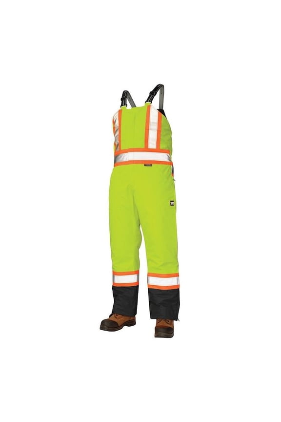 Tough Duck XL Hi-Vis Insulated Bibs, Florescent Green S79811