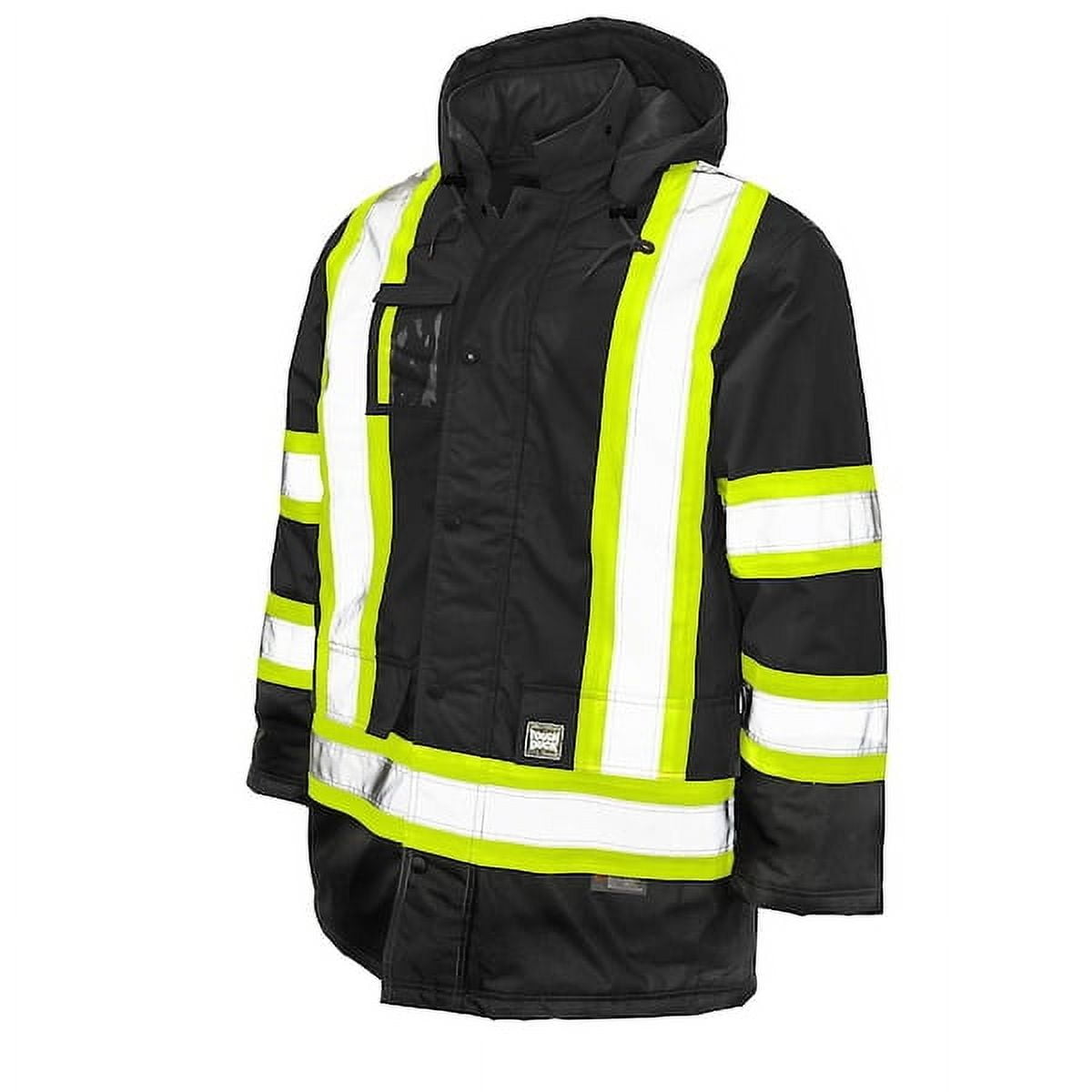 WORK KING SAFETY Tough Duck Hi-Vis Jacket,Black,L S17611