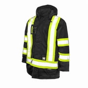 Mens Hi-Vis Safety Parka, 300D Poly Oxford with PU Coating, Black, M S17611