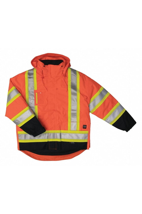 Hi-Vis Parka,5-in-1,Fluorescent Org,XLT  S42641