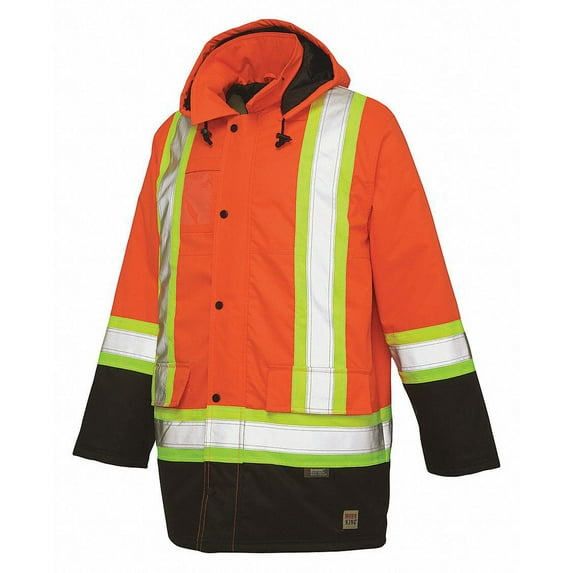 Work King Men's,Hi-Vis Orange High Visibility Parka,2XL