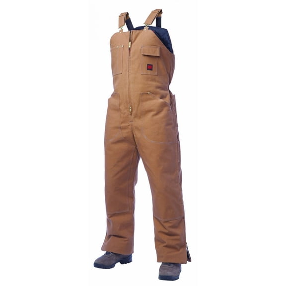 Tough Duck Mens Insulated Bib Overalls Brown 100% Cotton Waterproof Seat 12oz