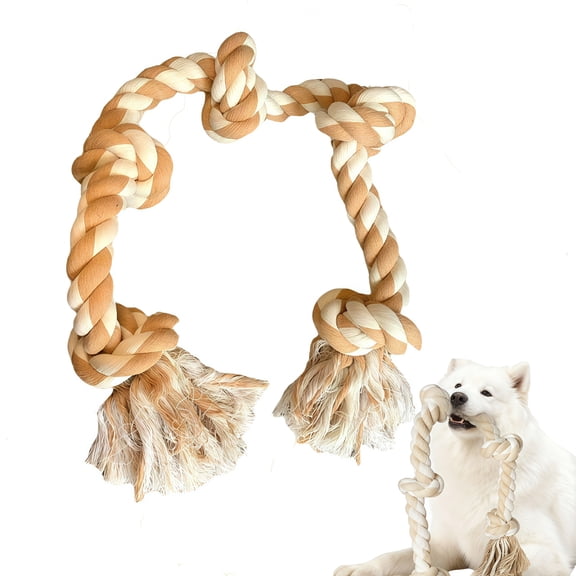 Tough Five-Knot Cotton Rope for Dogs Ideal for Chewing and Playtime