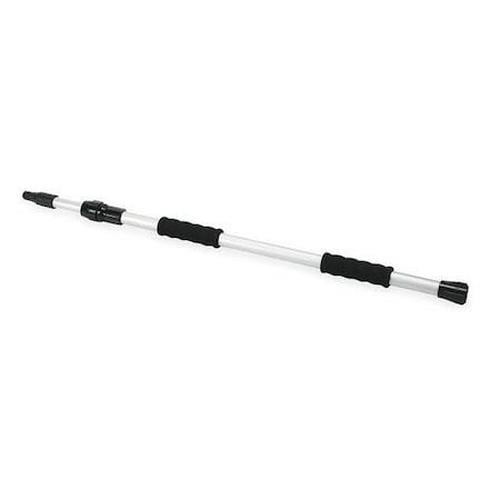 Tough Guy 36" to 62" Threaded Telescoping Pole, 1 in Dia, Silver, Aluminum 2ZPA3
