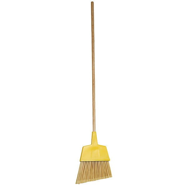 Tough Guy 12 in Sweep Face Angle Broom, Medium, Synthetic, Yellow 1VAC4
