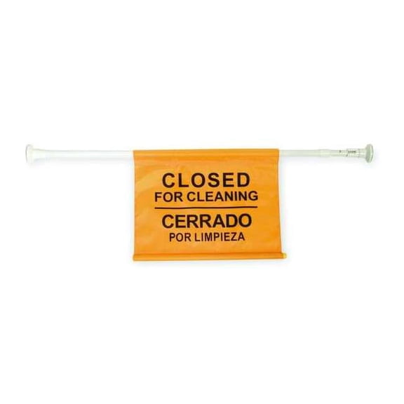 Tough Guy Door Barricade Sign, Steel, 42 in Height, 76 ft. Length, Yellow 2LEB6