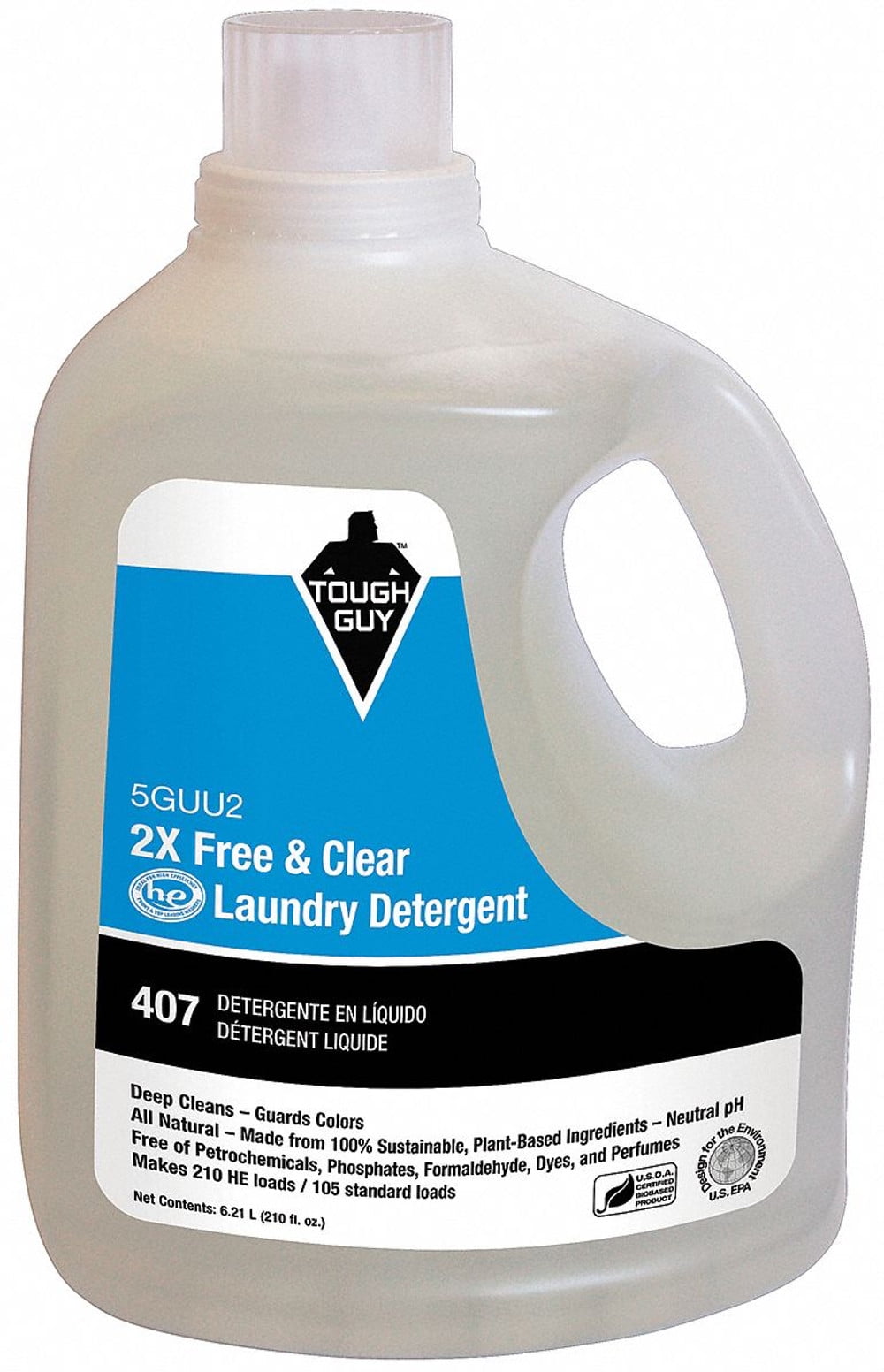 Tough Guy Liquid Laundry Detergent 210 oz.,Bottle 5GUU2 - Walmart.com