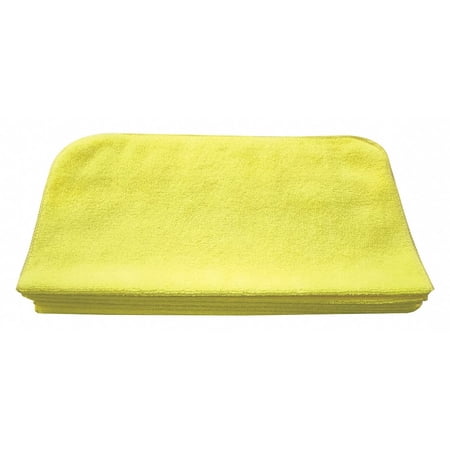 Tough Guy Microfiber Cloth,16" x 16",Yellow,PK12 32UV12 32UV12 ZO-G7528376