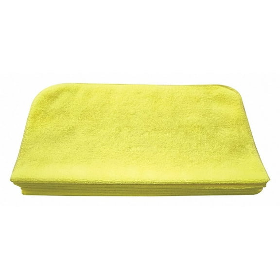 Tough Guy Microfiber Cloth,16" x 16",Yellow,PK12 32UV12 32UV12 ZO-G7528376