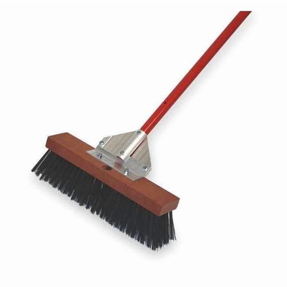 16 in Sweep Face Push Broom, Stiff, Synthetic, Black 3PCA7