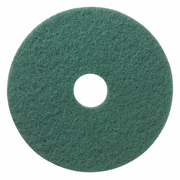 Tough Guy Scrubbing Pad,Green,Size 13",Round,PK5 402W21