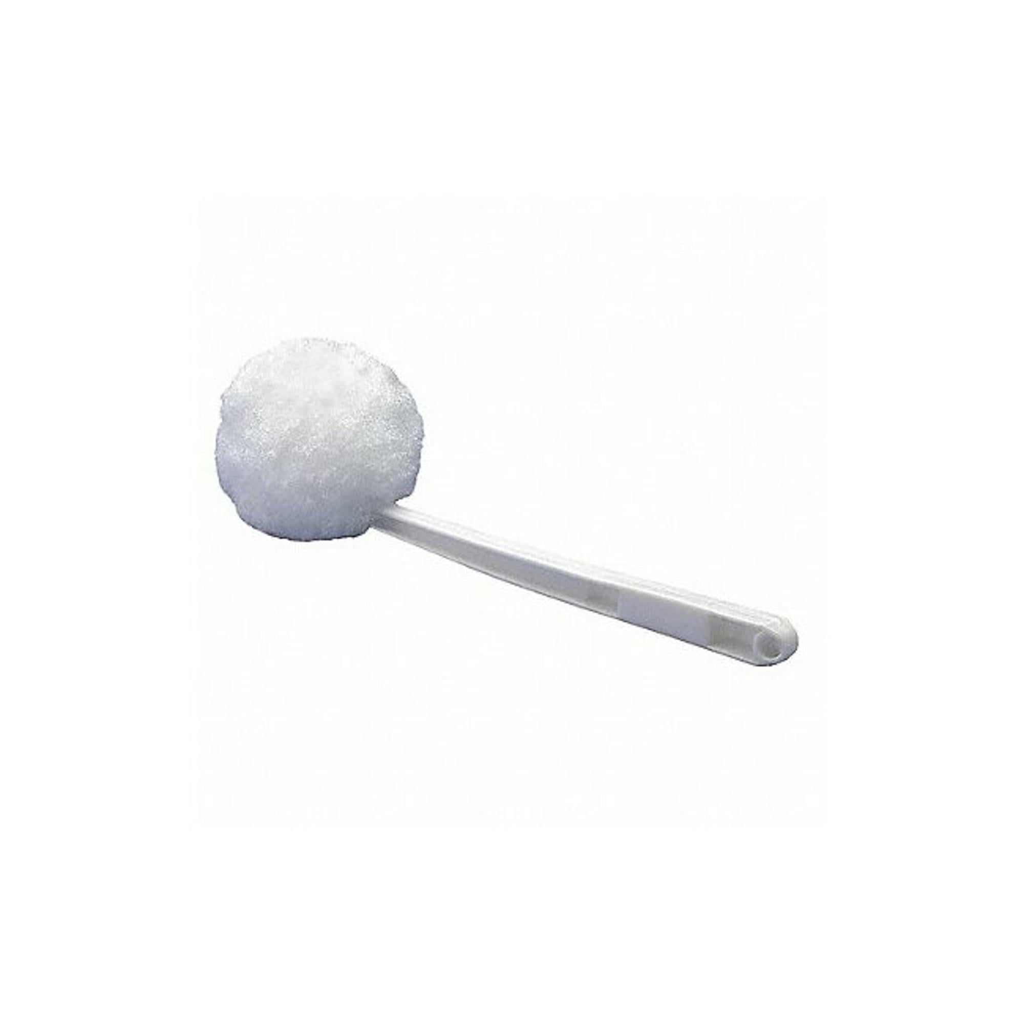 White Fiber Long Handle Toilet Brush, 14-inch