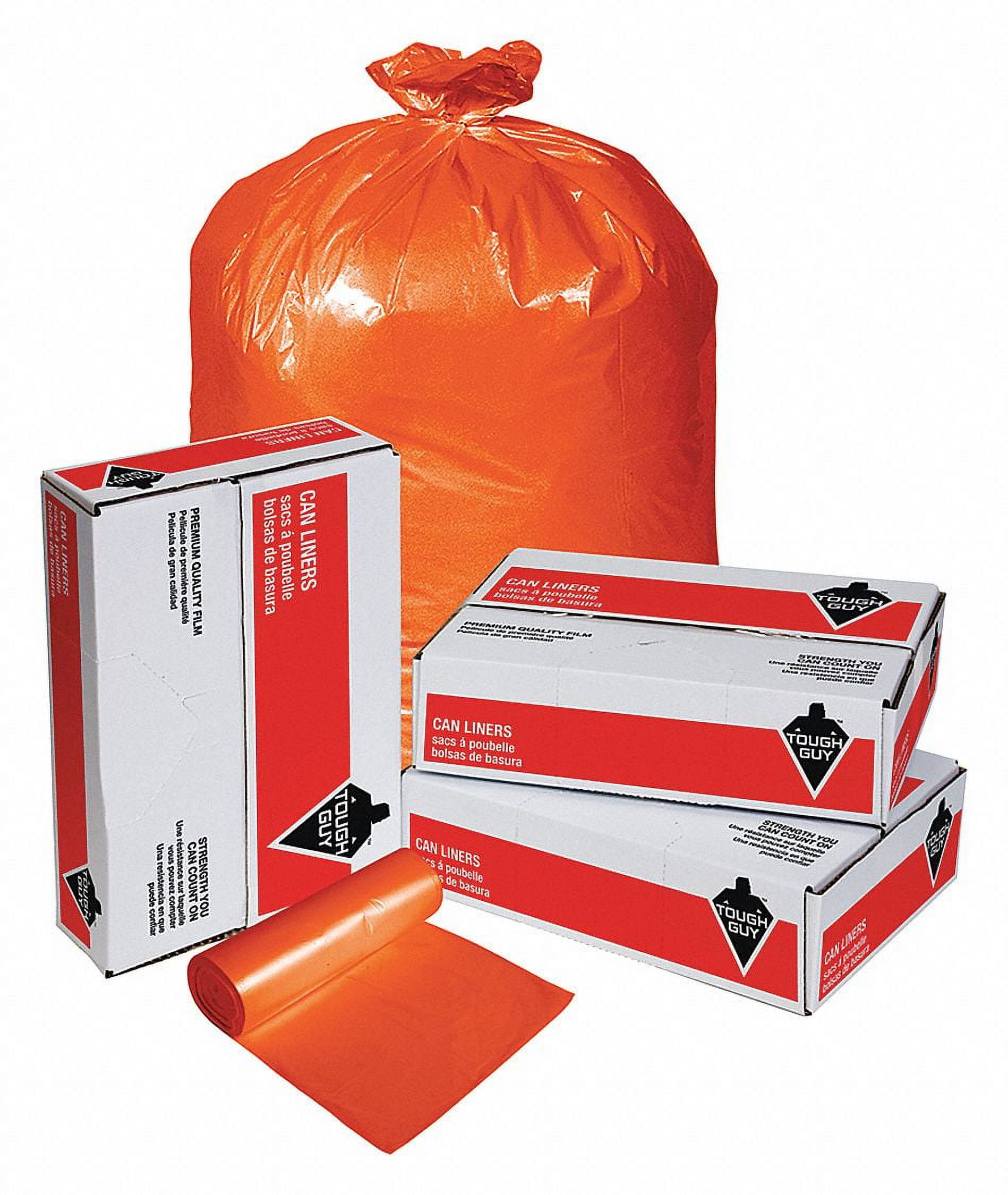 Large 44 Gallon Orange Trash Bags Orange Contractors Bags 37x59 Orange Garbage  Bags