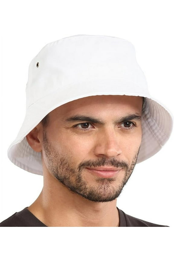 Bucket Hat - Fishing & Beach Hat for Men and Women - Sun Hat White