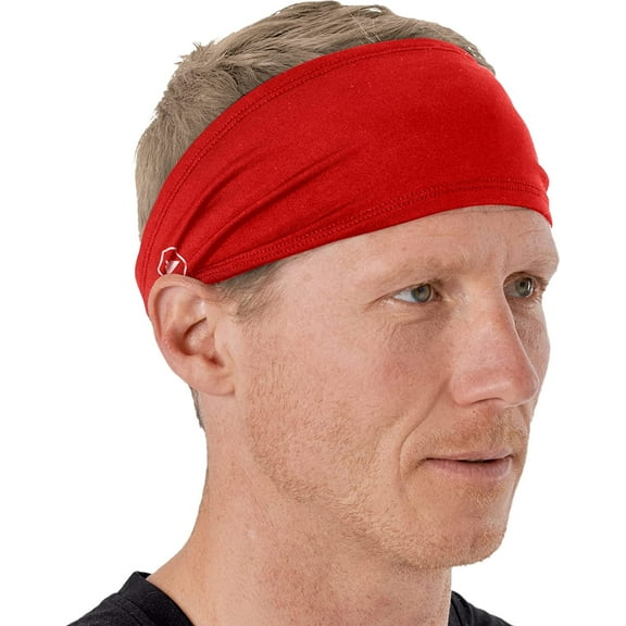 Tough Headwear Mens Sweat Bands - Head Bands Working Out Men Sports Headband Men Performance Headband Men - Athletic Headbands Men Cycling Sweat Band, Football Headbands - Sweat Bands, Red