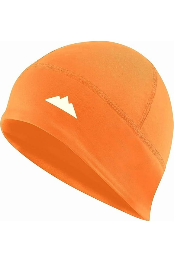 Winter Skull Caps for Men, Skull Cap Football, Helmet Liner, Running Beanie, Cycling Cap, Motorcycle Skull Cap Orange