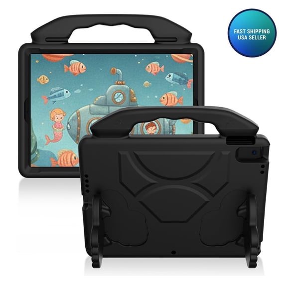 Kid Proof Protective Foam Case with Handle and Stand For iPad 10.2" 9th/8th/7th Gen - Black