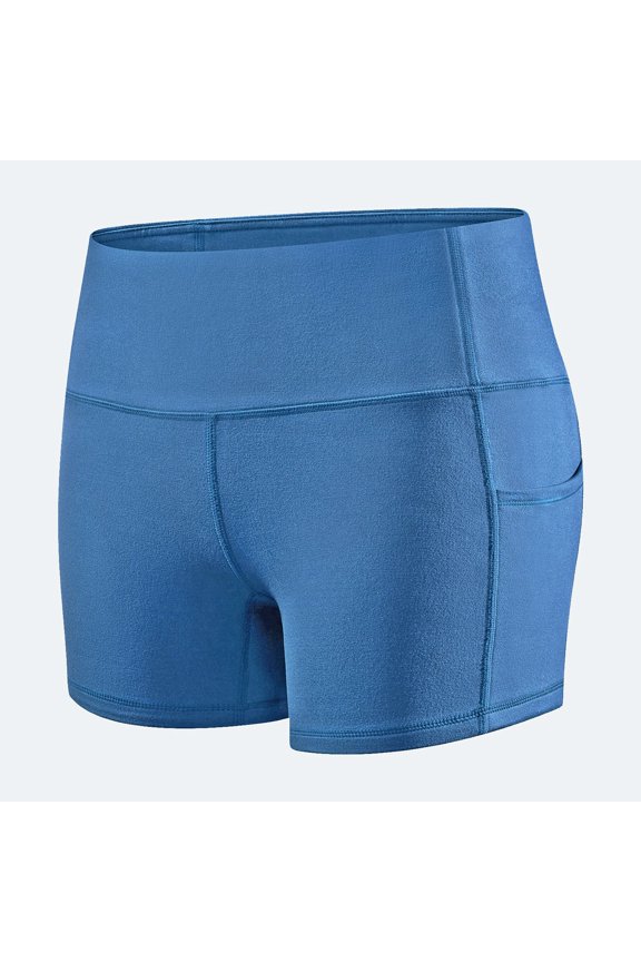 Women's 5" High Waist Yoga Athletic Running Workout Volleyball Spandex Gym Dance Crossfit WOD Lifting Active Soccer Sports Training Compression Booty Shorts Side Pockets