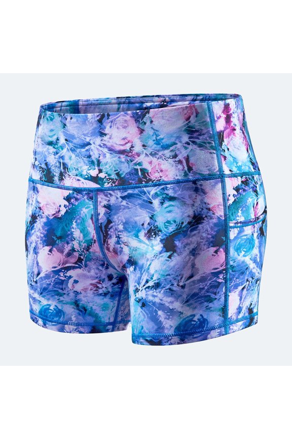 Women's 5" High Waist Yoga Athletic Running Workout Volleyball Spandex Gym Dance Crossfit WOD Lifting Active Soccer Sports Training Compression Booty Shorts Side Pockets